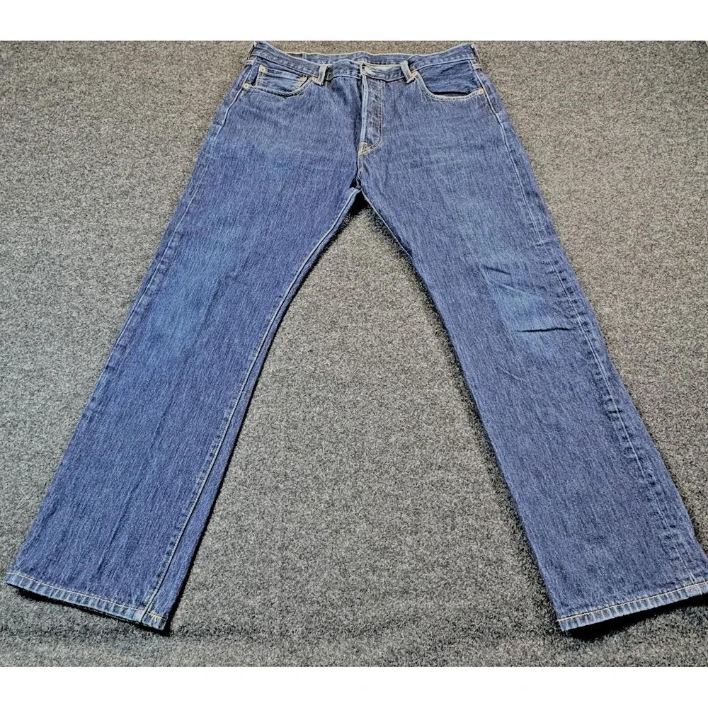 501 Levis Original Button Fly Jeans 36X31 Red Tab WPL 423 Dark Wash